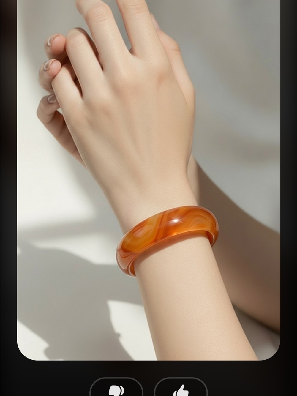 Orange Marbled Glass Bangle Bracelet - Womens Accessories